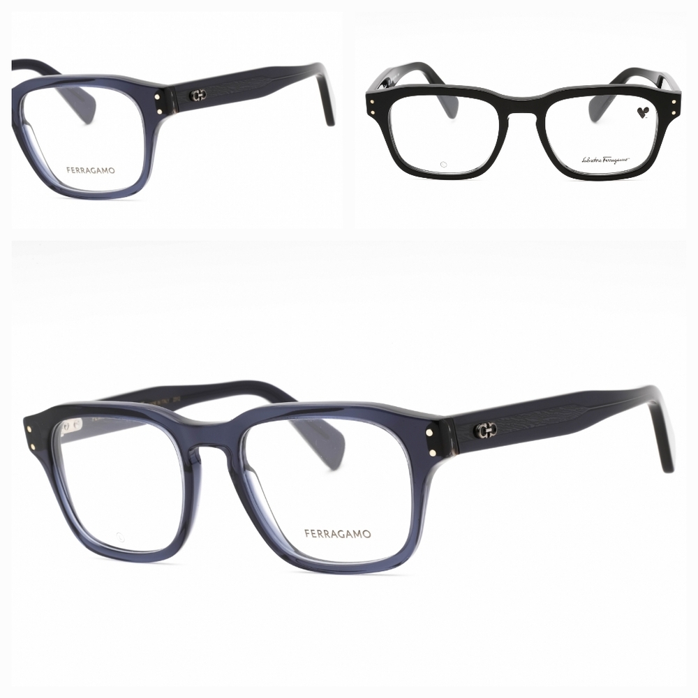 Salvatore Ferragamo Black and Blue Eyeglasses